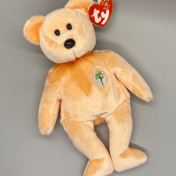Ty Beanie Babies 2000 Peach Dearest Bear Mother's Day - Picture 3 of 9